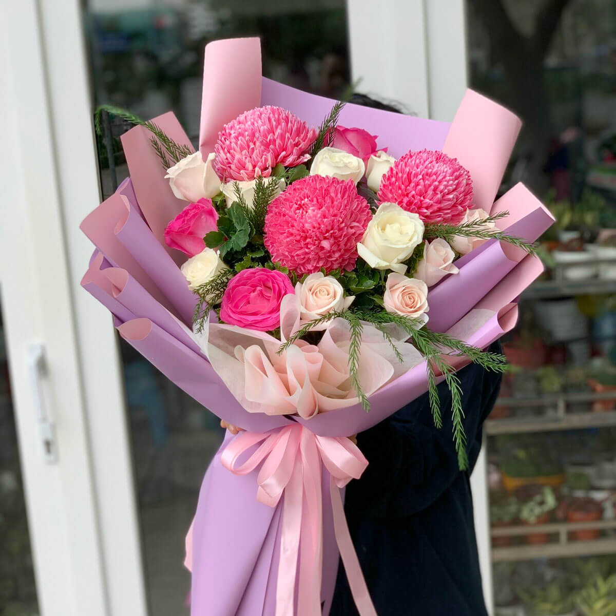 Mẫu Hoa Bó Joy Flowers